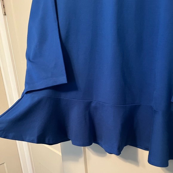 Lands End Cobalt Blue Peplum Knit Top - Picture 3 of 6
